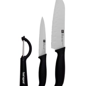 מארז חיתוך 3 חלקים - סכין סנטוקו 18 ס"מ סכין רב תכליתית 13 ס"מ וקולפן CLASSIC