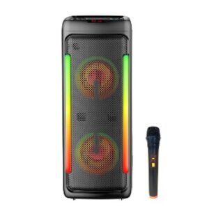 קריוקי עוצמתי כפול 8 אינץ + מיקרופון אלחוטי ושלט