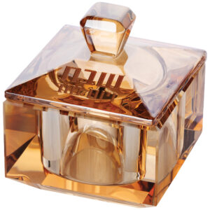 מלחייה קריסטל עם מכסה 4x6 ס"מ