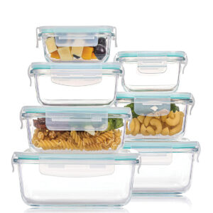 סט 7 קופסאות זכוכית לאחסון והגשה