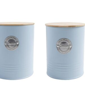 זוג קופסאות אחסון לעוגיות (תכלת עגול)