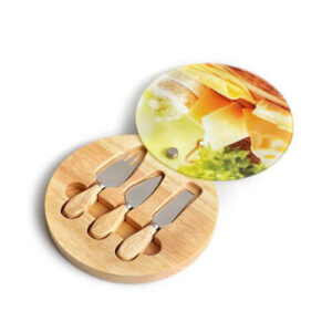 מגש זכוכית עגול לחיתוך גבינות