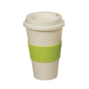 כוס תרמית פלסטיק עם מכסה וחבק סיליקון תכולה 0.5 ליטר